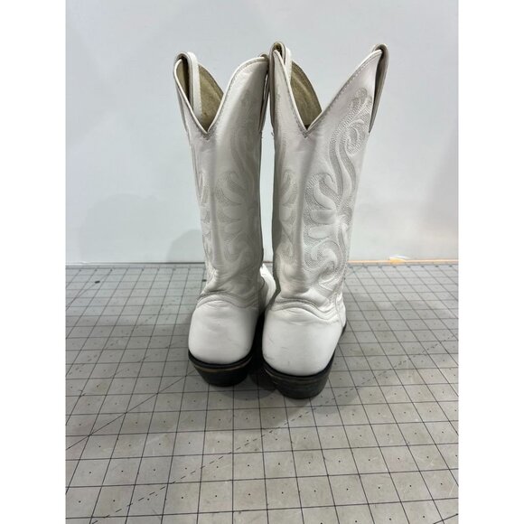 Durango Women’s White Leather Western Cowboy Boots Size 8 Embroidered Design - Picture 5 of 10